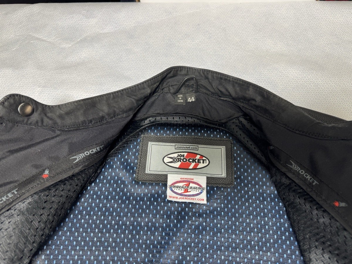 Joe Rocket Hayabusa Leather Motorcycle Jacket Black/Gray size 44 