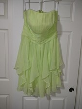David's Bridal Lime Green Ruffled Bridesmaids Dress Size 16
