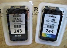 NEW 2 GENUINE CANON INK CARTRIDGE PG-243 BK BLACK CL-244 TRI-COLOR OEM TANK