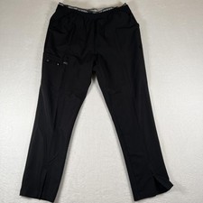 Dickies Scrub Cargo Pants Mens Large Black Elastic Waist Ankle Zip Stretch