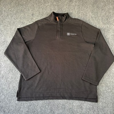 Boxercraft Sullivan 1/4 Zip Pullover Black GM Financial Mens Medium BM5201 NWT