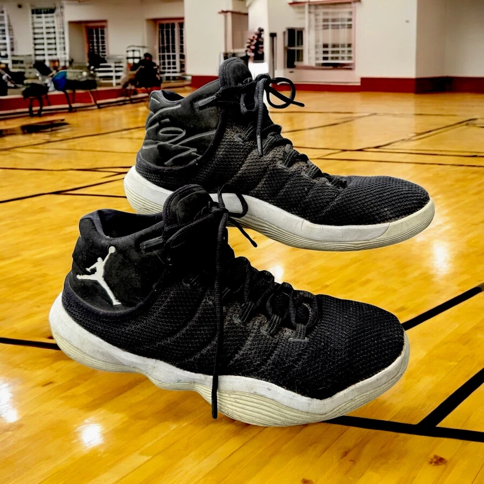 Кроссовки баскетбольные мужские Air Jordan Super Fly 2017 TB черные белые размер 11 NBA - Изображение 2 из 4