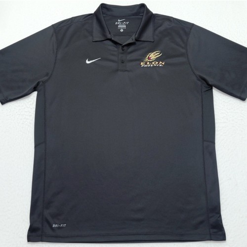TEAM ISSUED Nike Dri-Fit Elon Phoenix gray performance polo shirt Men's LARGE L