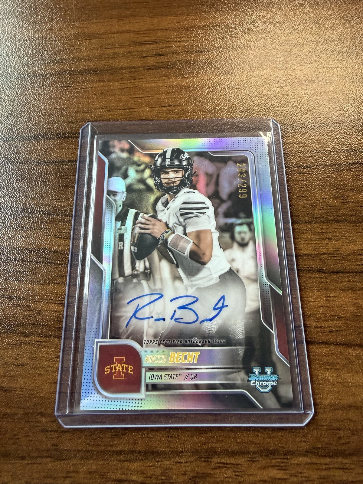 2025 Bowman Chrome University ROCCO BECHT Refractor Autograph /299