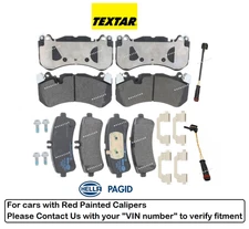Front & Rear Brake Pad +Sensor OEM for Mercedes C63 AMG / S (RedCalipr/ VinReqd)