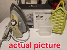 OLISO M3Pro Project Steam Iron with Solemate – 1000W Ceramic Soleplate Pistachio