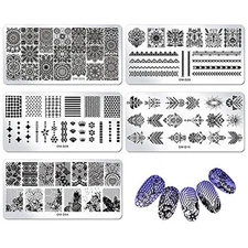  5pcs Stamping Plates for Nail Art Kit Lace Mandala Flower Animal Nail Image 