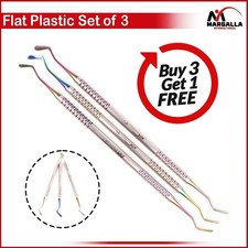 Set of 3 Dental Flat Plastic Composite Filling Instruments Titanium Multi Coated