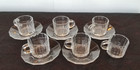 Vintage Bormioli Vitrosax Glass Espresso Demitasse 6 Cups & 5 Saucers