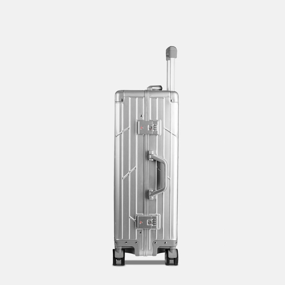 Koffer Aluminium Reisekoffer Silber Gundel Alu Trolley Check-in 66x43x23cm - Bild 3 von 4