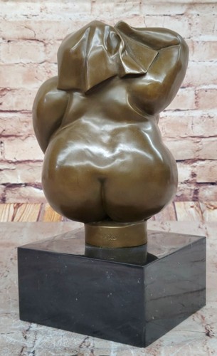 Large Heavy Abstract Cubist Bronze Sculpture by Milo Lost Wax Art Figurine Sale - Picture 5 of 10