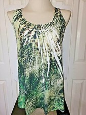Womens Green Embellished Pullover Sleeveless Mini Dress by New Directions Size S