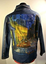 FDJ French Dressing denim jacket Van Gogh painting, size XL/TG 