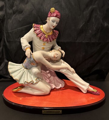 Capodimont Giorgio Sculpture Pierrot & Dancer Made in Italy 2188L New with Tags