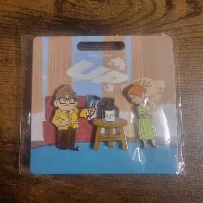 Up Disney Pixar Flair Carl Ellie Paradise Falls Spardose 3 Pin Set Breaking Jar