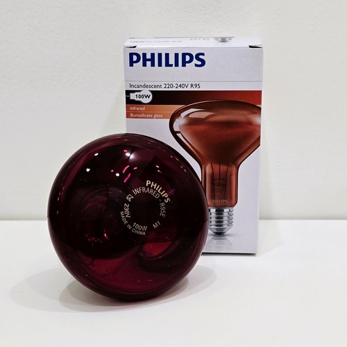 Philips Infrared Lamp 100W 220V R95 E26 E27 Light Heat Massage Bulbs - Picture 2 of 3