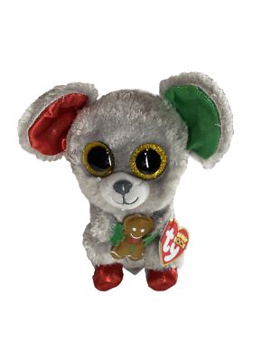 Ty Beanie Boos Mac The Mouse Christmas Holiday Plush