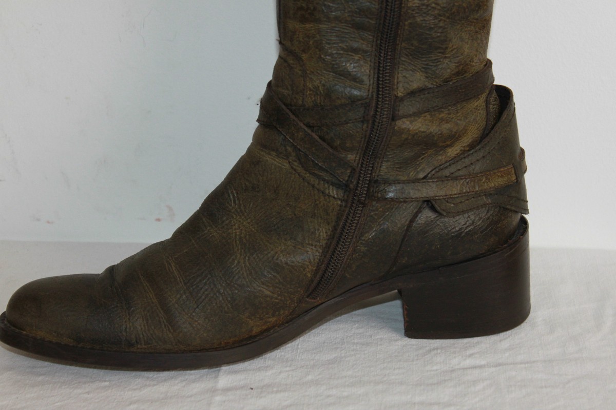 Bottines BLANCO En Cuir Fripé Marron - Taille 40 (EU) Doublées Cuir | Occasion Bon État