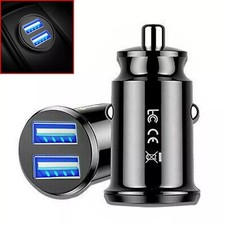 Car Cigarette Lighter Socket 12V  Dual USB Ports Fast Charger Power Adapter UK