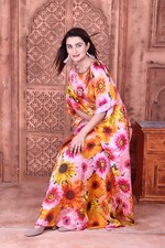 Women Plus Size Kaftan silk Caftan Long Maxi Dress Kimono Sleeve Evening Gown