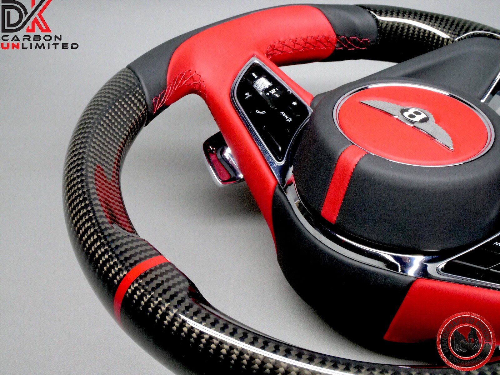 Bentley Bentayga Continental GT Flying Spur Red Ring Napa Carbon Steering Wheel