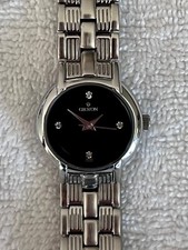 GENUINE CROTON DIAMOND BLACK LADIES WOMENS WATCH