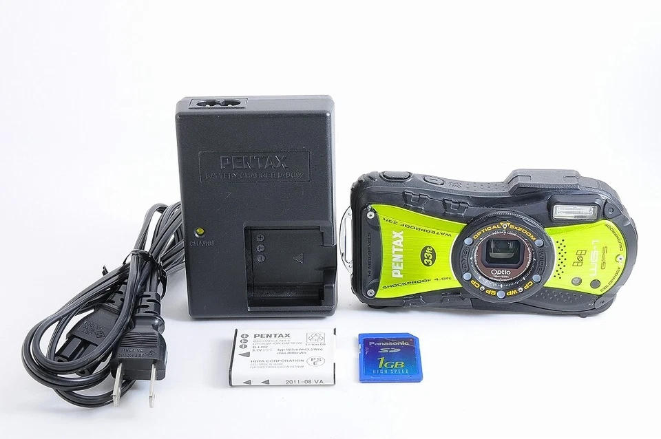 Pentax WG-1 GPS Digital Camera Waterproof Shockproof w/1GB SD Card MINT Japan - Image 2 of 4