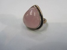 Sterling Silver 925 Ladies Pink Quartz Ring