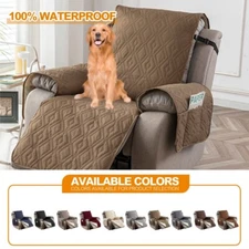 100% Waterproof  Non-Slip Recliner Cover Striped Design Quilted Sofa Protector