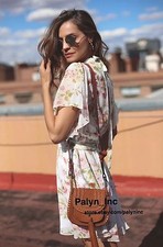 NWT ZARA ECRU PRINTED MINI DRESS WITH BELT FLOWING 2228/802