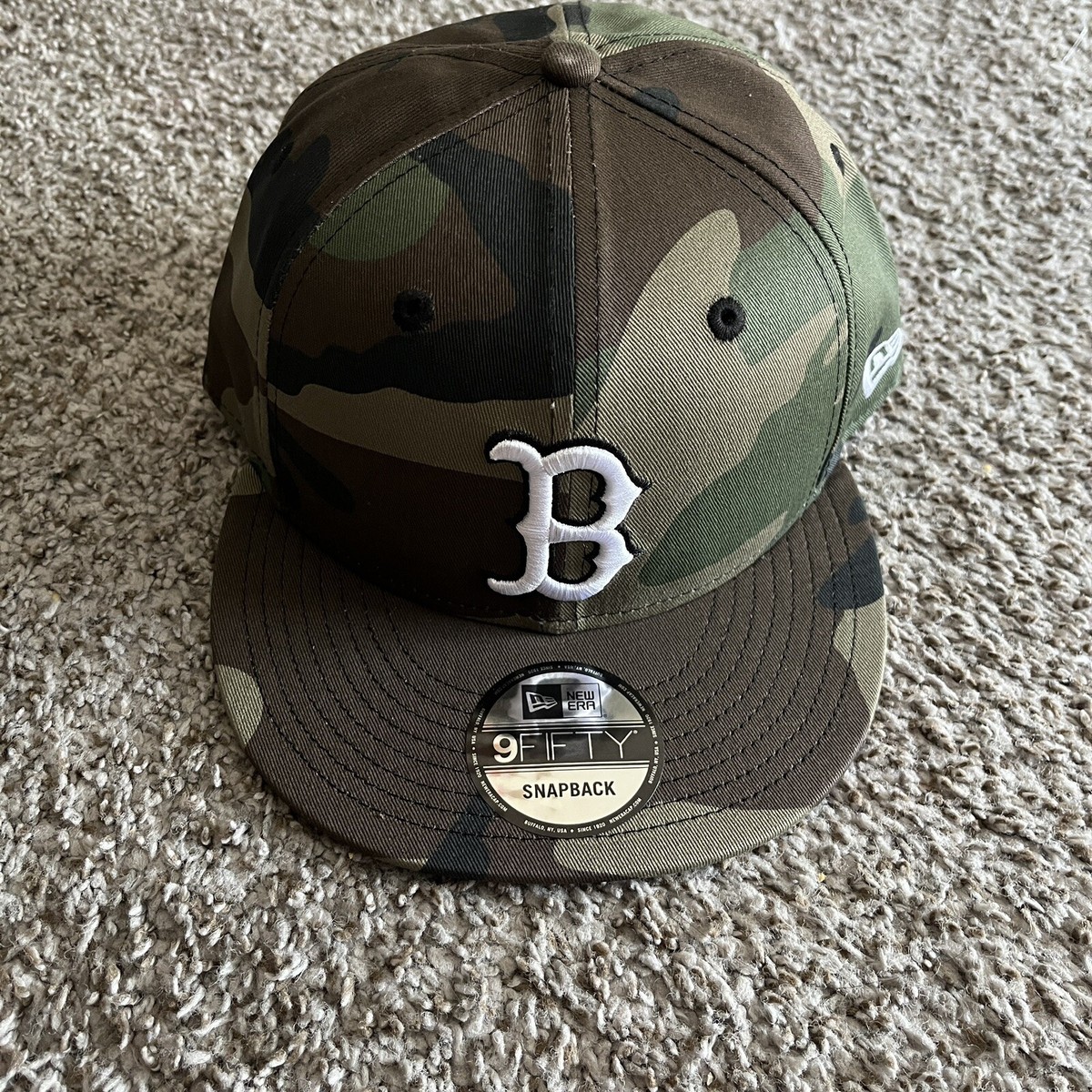 New Era 9Fifty MLB Boston Red Sox Camo Unisex Snapback Hat Cap Flatbrim New