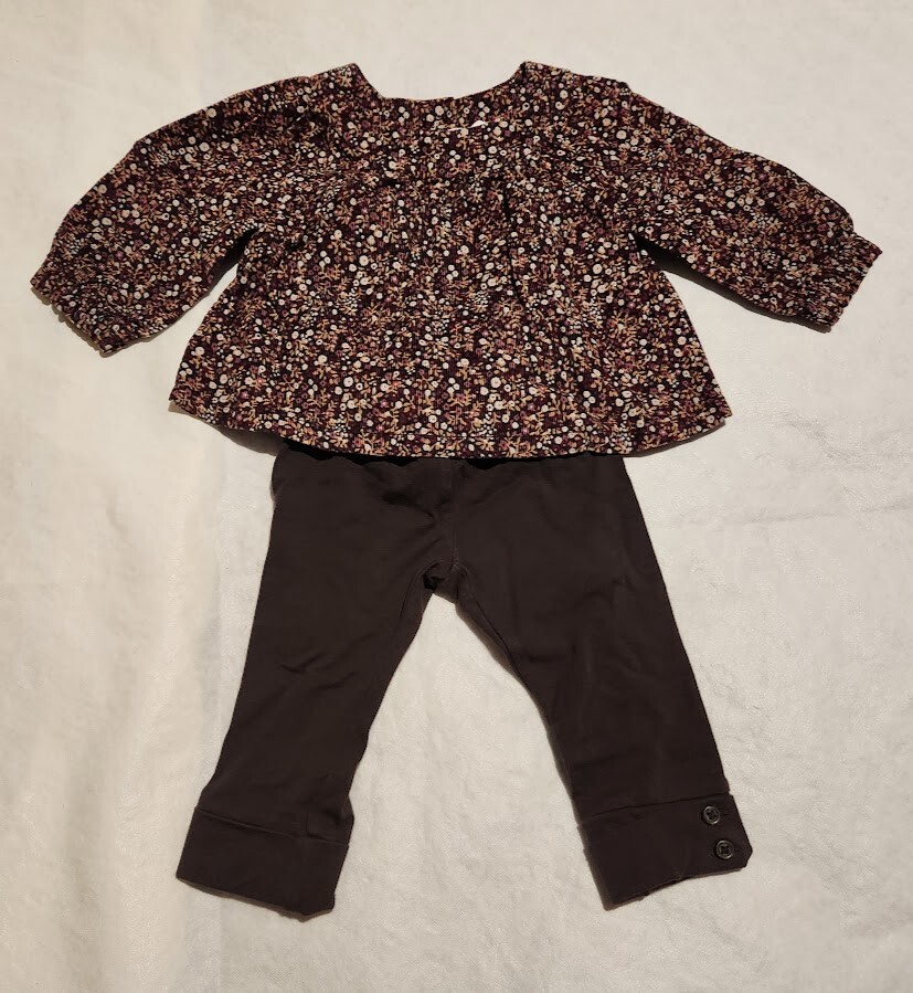 NWT Baby Gap Girls Corduroy Floral Top Brown Leggings 2 Piece Outfit Set |  eBay