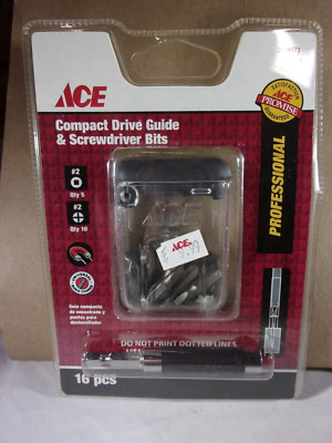 NEW ACE COMPACT DRIVE GUIDE & 15 DRIVER BITS   # 2301471