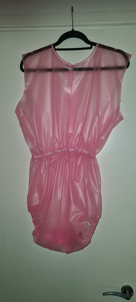ADULT SIZE BABY SEE COLOURS PVC ROMPER DIAPER NAPPY ABDL DDLG - Main Image