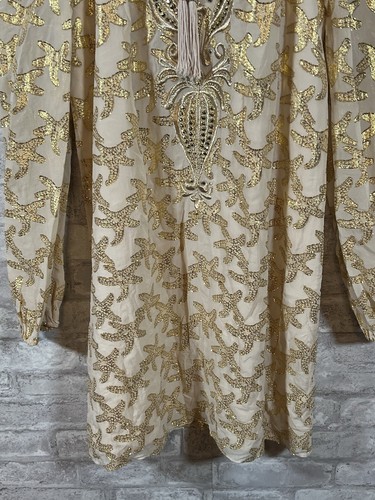 Lily Pulitzer Cold Shoulder Long Sleeve Gold Maxi Silk Dress Size XS - Picture 2 of 10