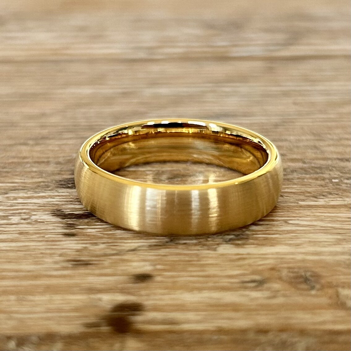 Mens Womens 6mm Brushed Gold Tungsten Wedding Ring Size (Q R S T U V W X Y  Z)