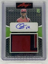 2021 LEAF PERFECT GAME GAVIN CARSTEN SABATHIA PATCH AUTO 2/19