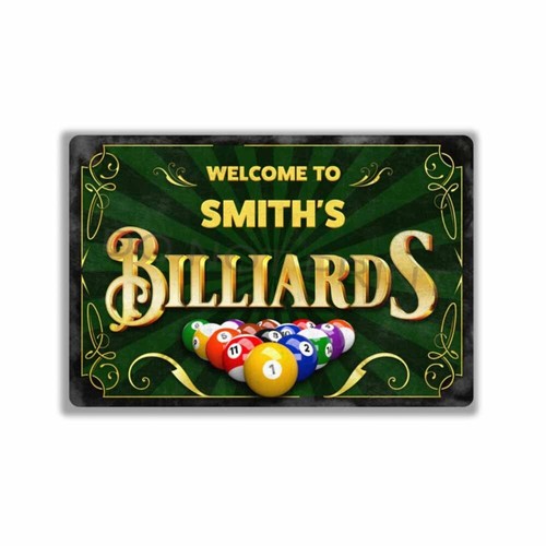 Personalized Wilson's Billiards Vintage Sign or Sticker Pool Table Bar Pub - Picture 21 of 21
