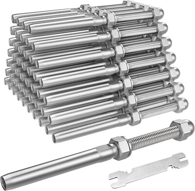 50X T316 Swage Threaded Tensioner for 1/8'' Cable Railing Systems Stainless Steel