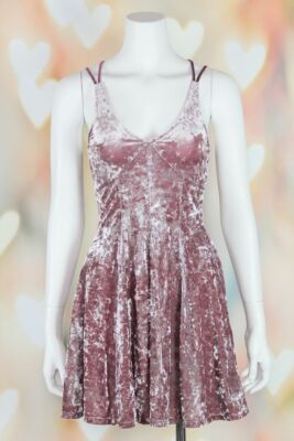 NWT Boho *AMERICAN EAGLE* Crushed DUSTY ROSE Faux Velvet SKATER