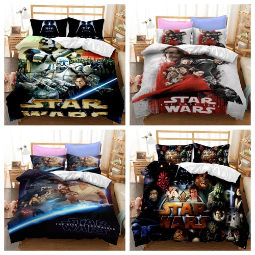 3D Star Wars Bettwäsche Set Jungen 135x200 200x200 Bettbezug Kissenbezüge 3tlg - Bild 1 von 16