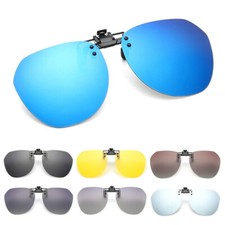 Polarized Clip On Sunglasses Unisex Rimless Flip Up for Prescription Glasses