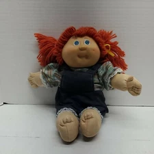 Vintage Cabbage Patch 1982 Doll Red Yarn Hair with Clothes Green Eyes 16 inch 