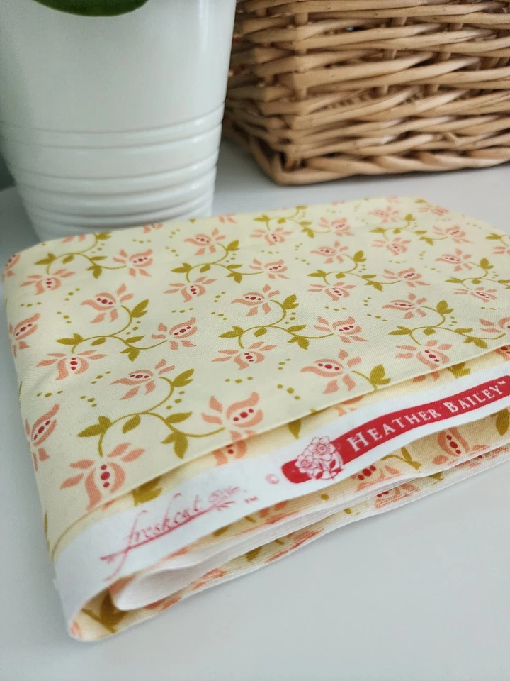 Fabric-1 Yard- Heather Bailey, Peach Floral: Fresh Cut-31"Lx 44"W-Free Spirit - Image 3 of 4