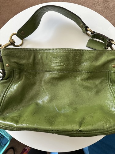 Coach Boho Bag One Shoulder Patent Leather Green