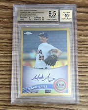 TOPPS USA 🇺🇸 MARK APPEL ASTROS 2011 CHROME AUTO GOLD REFRACTOR 04/50 BGS 9.5🔥