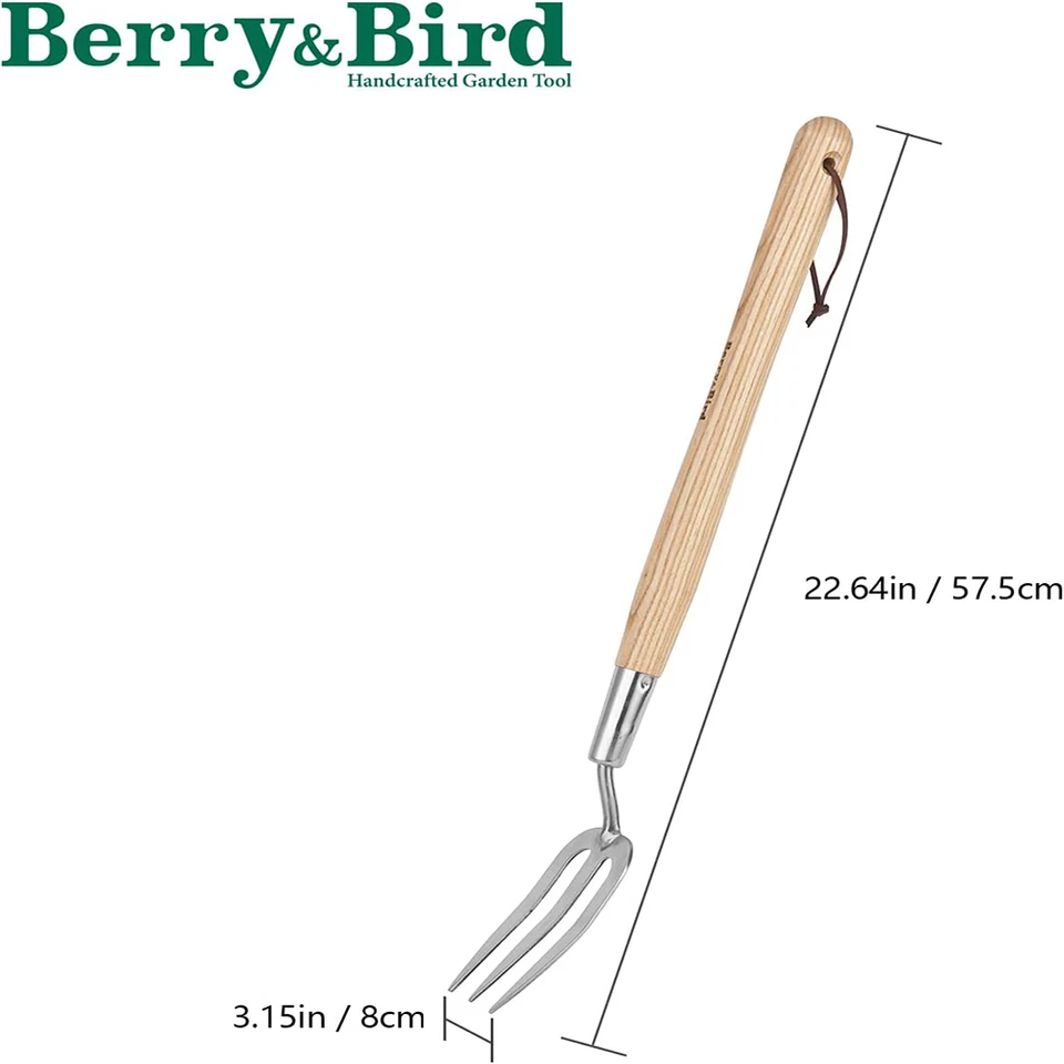 Berry&Bird Gardening Hand Fork 22.6'' Long Handle Weed Fork For Digging Planting - Image 2 of 4