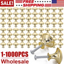 Round Mushroom Cabinet Knobs Pull for Kitchen Cupboard Door Dresser Gold Lot