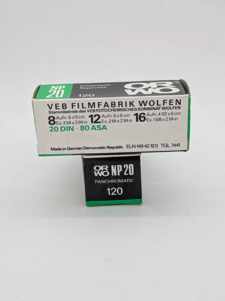 10x Original ORWO NP20 Panchromatic Rollfilm 120, ISO 80, Classic Low ISO BW - Bild 2 von 4