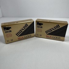 Maxell Camcorder Video Cassettes 2 VHS-C Tapes TC-30 HGX-Gold NEW SEALED
